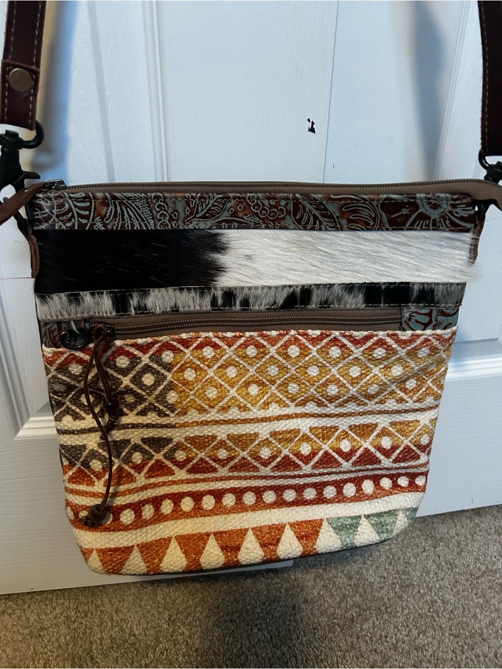 Myra Boho Multi-Color Patterned Crossbody Bag